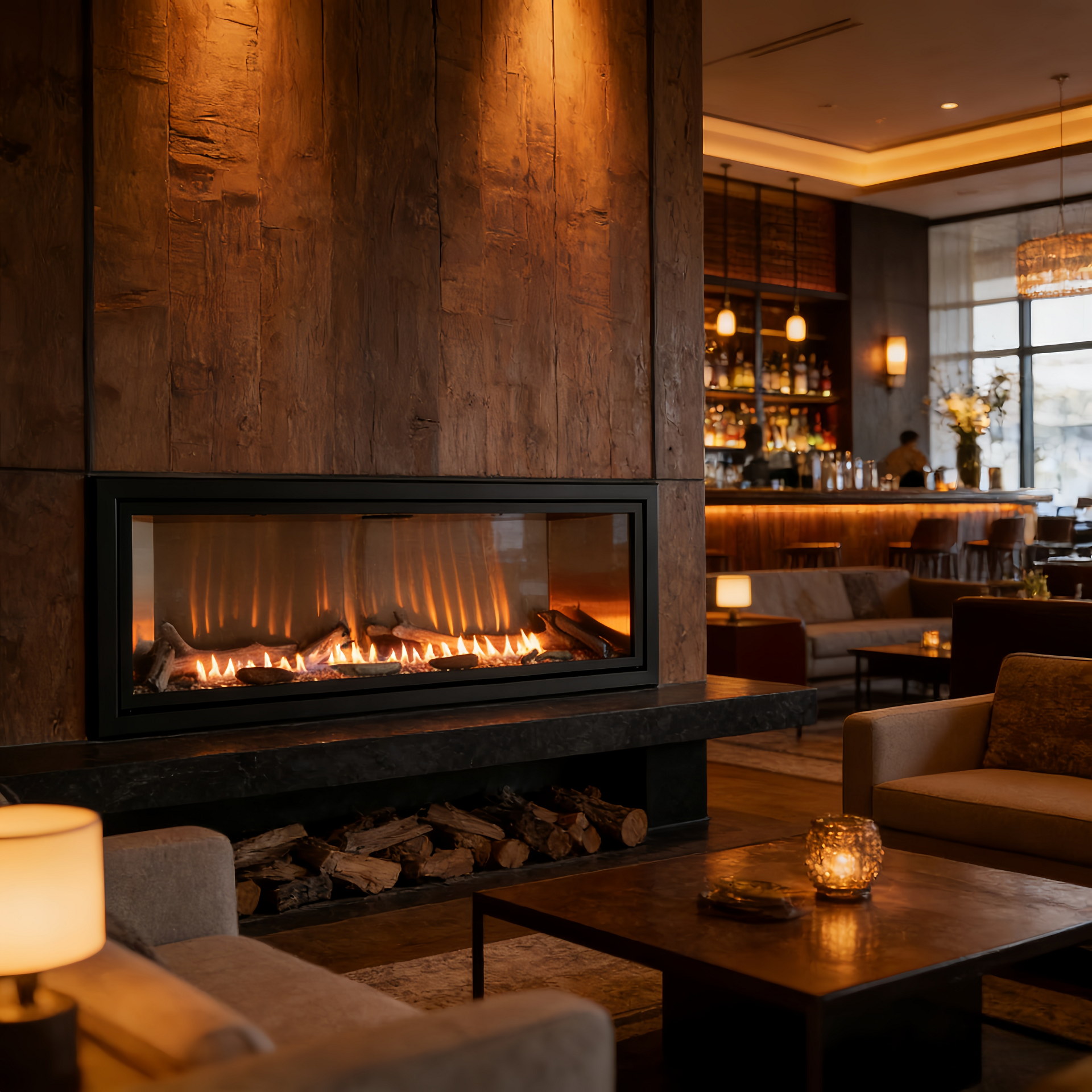 Cozy Sophistication: Elevating the Heart of the Home with a Kitchen Fireplace